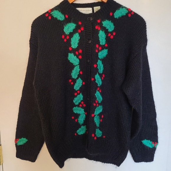 Northern Isles Sweaters - Northern Isles Holly Cardigan Sweater Mohair Blend Size Small